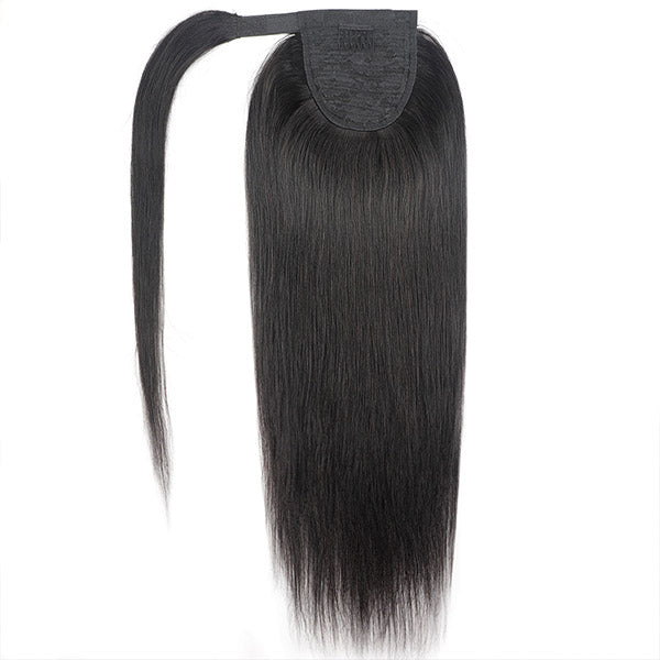 Brazilian Straight Long Wavy Wrap Around Clip In Ponytail Hair Extension