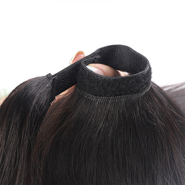 Brazilian Straight Long Wavy Wrap Around Clip In Ponytail Hair Extension