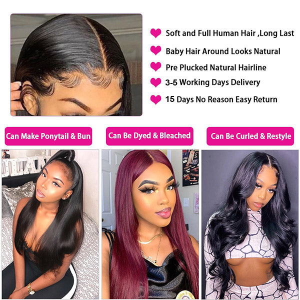Allove HD Transparent Lace Front Human Hair Wigs For Women 30 Inch Bone Straight Lace Front Wig 13x4 13x6 HD Lace Frontal Wig