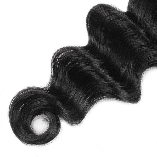 Allove Hair Brazilian Loose Deep Wave Human Hair 3 Bundles with 13*4 Lace Frontal - AlloveHair