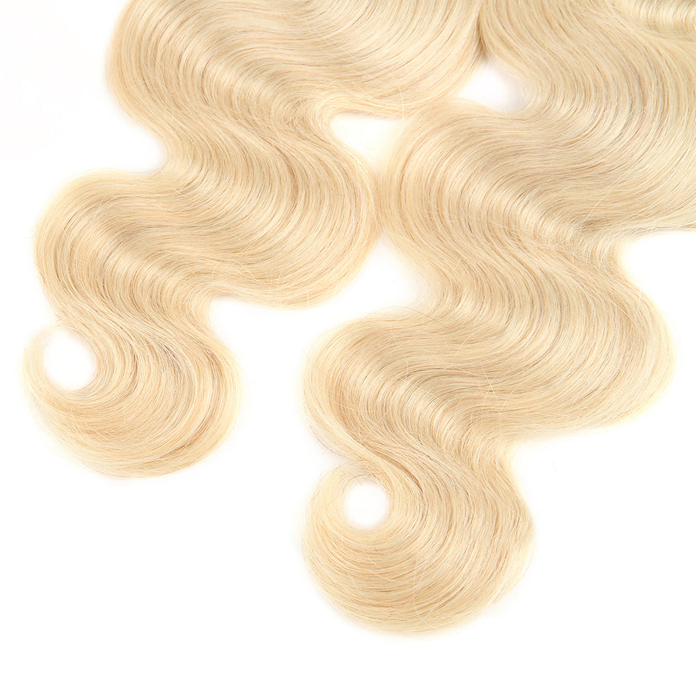 ALLove Hair #1B-613 Blonde Remy Hair 3 Bundles Body Wave Human Hair Weave : ALLOVEHAIR