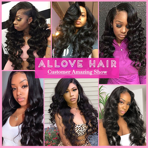 Allove Hair Peruvian Loose Wave 3 Bundle Deals Virgin Human Hair Weave - AlloveHair